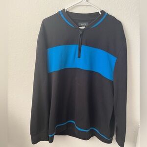 Alfani Sweater Long Sleeve XL Crew 1/4 Zip Pullover Blue Black